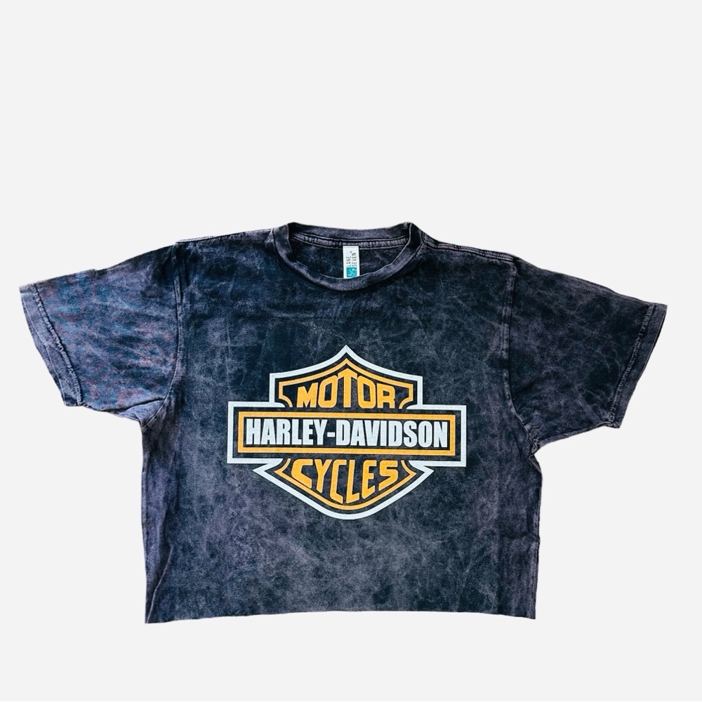 Harley-Davidson Black Graphic T-Shirt cropped top shirt
